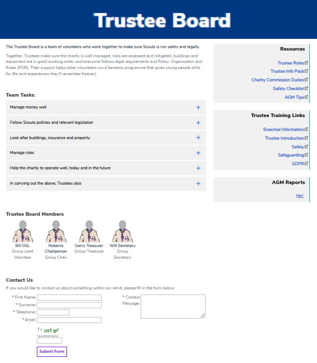 Trustee Board Page